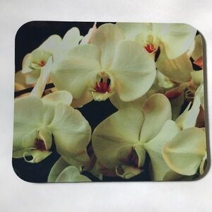 New mousepad Orchids original photography art in light yellow